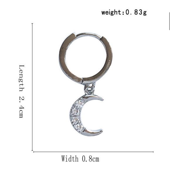 Last one Moon Star Huggie Earrings - Picture 2 of 8